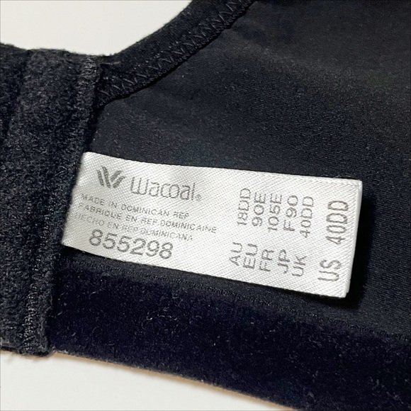 Wacoal Final Touch Molded Underwire Bra 40DD 40E black full coverage 855298 - Picture 7 of 9